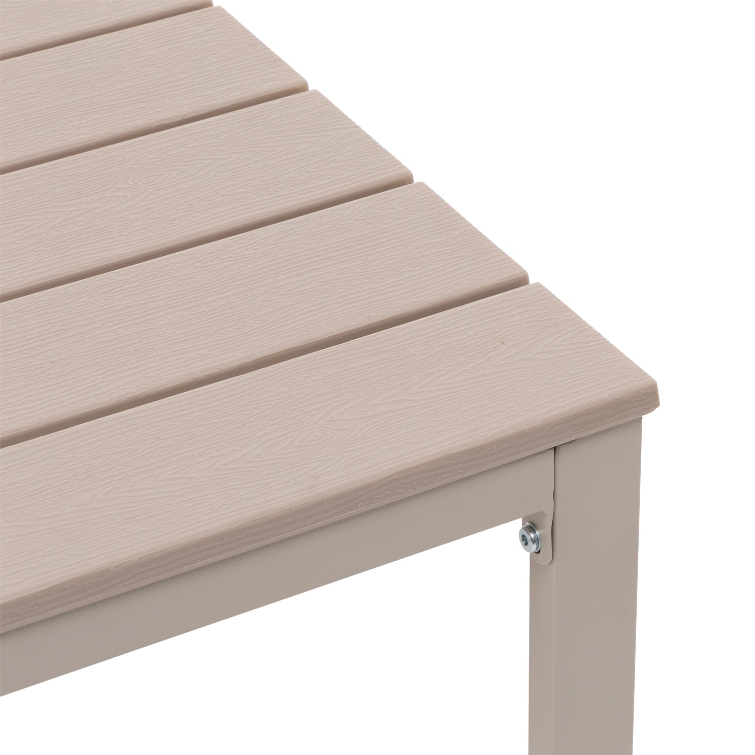 VESTIAMO CASA GIARDINO - Set da giardino 4 pezzi struttura in acciaio Beige con Doghe in HDPE Effetto Legno Tortora